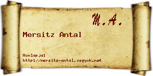 Mersitz Antal névjegykártya